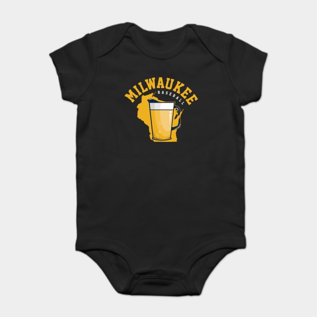 Milwaukee Brewers Baseball State Baby Bodysuit by stayfrostybro